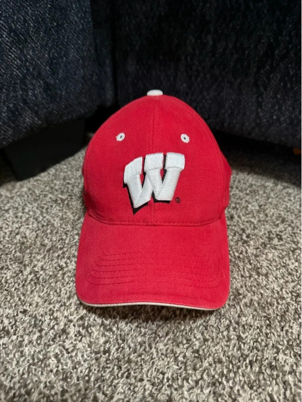 Vintage Wisconsin Badgers Bucky Red Adjustable Hat Cap ncaa UW Football
